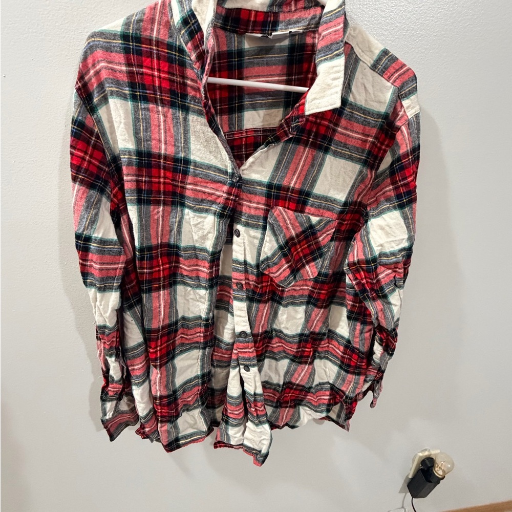 Old Navy Red Plaid Button Down Shirt